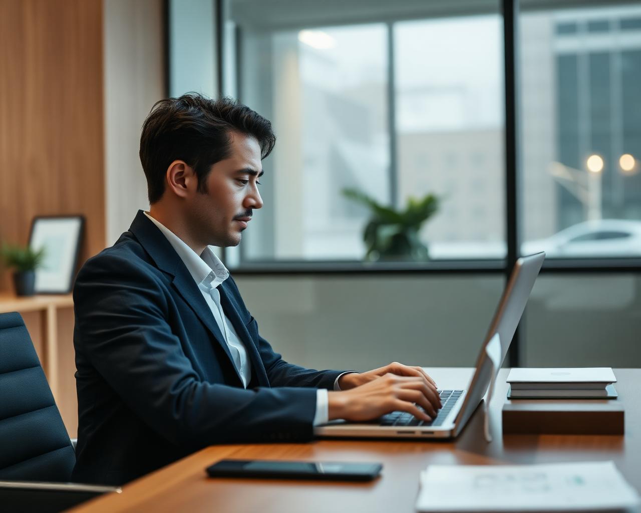 Profesional utilizando un asistente de IA como apoyo en su trabajo cotidiano con correos e informes