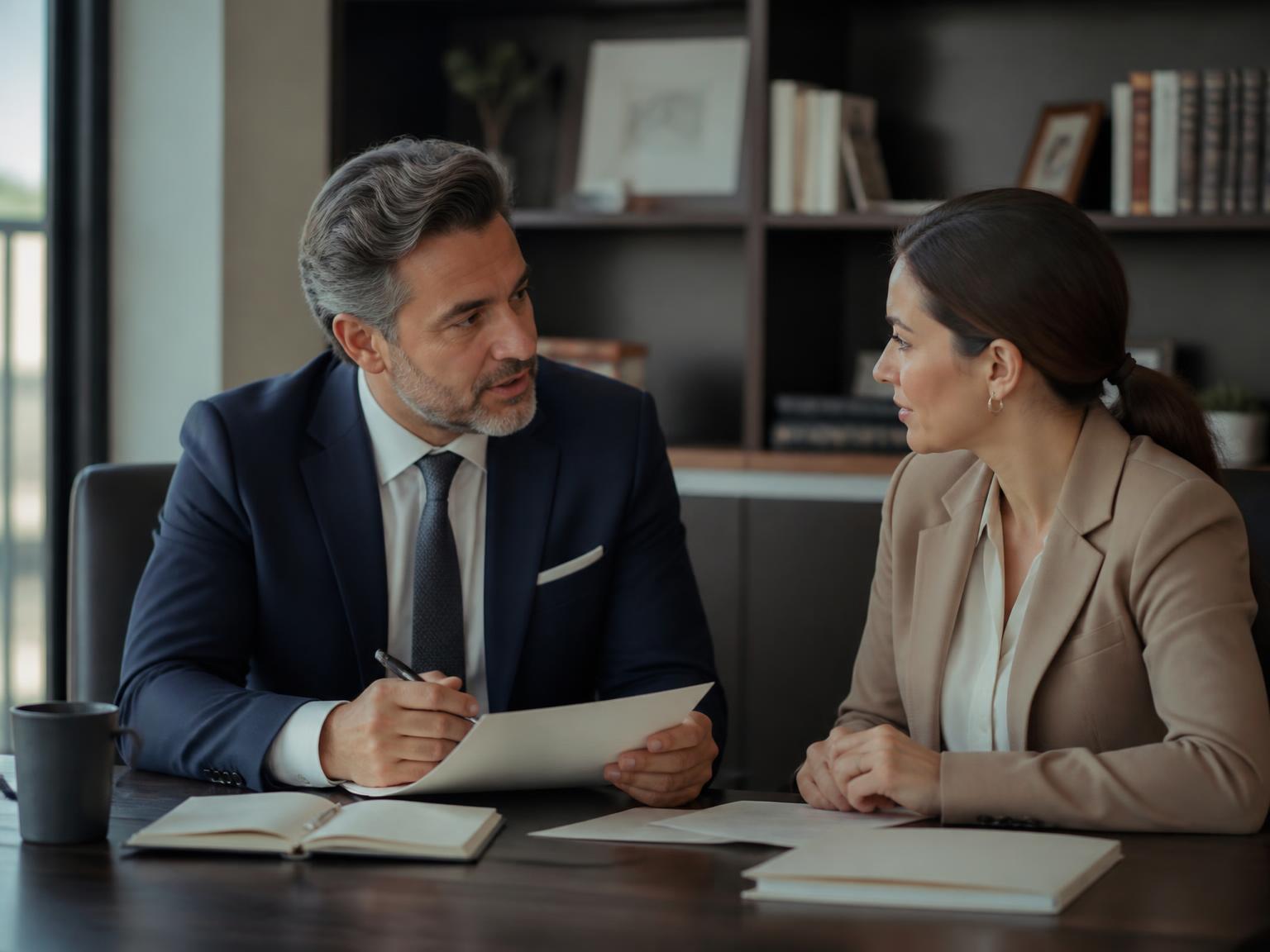 Líder en conversación uno a uno con una colaboradora revisando un proyecto